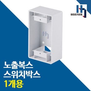 PVC 노출복스 1개용 44mm 1개 대영 노출박스 스위치 매입 전선 전기공사 DIY, 1개