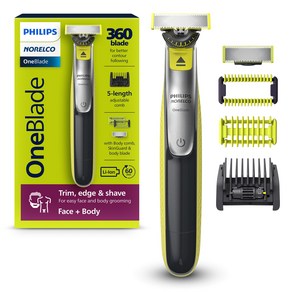 Noelco OneBlade 360 + & QP283470 필립스 ​​페이스 바디 하이브리드 전동 트리머, OneBlade 360 Face + Body 41859