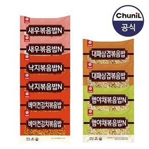 천일식품 인기볶음밥250g 5종 낙지 새우 대패삼겹 베이컨 햄야채 (각2봉 총10봉), 1세트, 250g