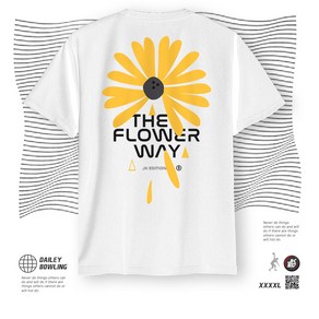 JK에디션 꽃길 the flowe way 화이트 볼링 티셔츠 남여 공용