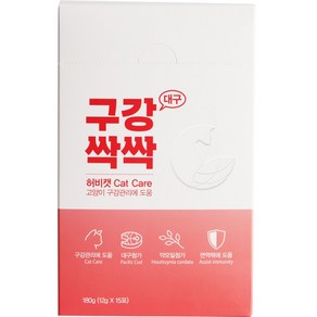 고양이 허비캣 구강싹싹 츄르 생선 12g x 15p, 대구맛, 180g, 1개