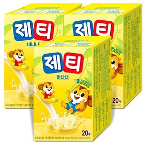 제티 바나나맛 20T x 3개 코코아 딸기 바나나, 20개입