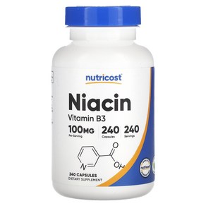 Nutricost 뉴트리코스트 Niacin 100 mg 240 Capsules