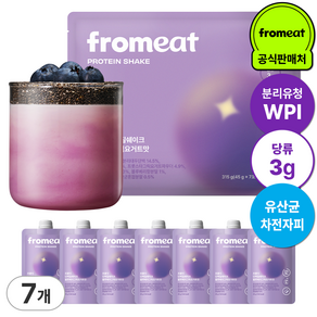 프롬잇 단백질 쉐이크 블루베리그릭요거트맛 파우치 식사대용 다이어트 WPI 프로틴, 7개, 45g