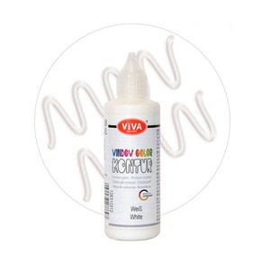 비바 글라스 데코 스티커 펜 33 White 테두리전용 90ml Viva Window Colo Kontu