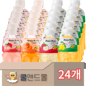 모구모구 4종혼합 (리치 6개 + 피치 6개 + 사과 6개 + 망고 6개) 320ml 24개, 0.32l, 1세트