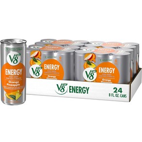 V8 +ENERGY 블랙 체리 에너지 드링크 실제 야채와 과일 주스로 제조 24개 팩(8 Fl Oz), 237ml