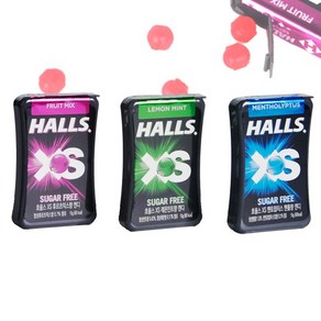 HALLS 호올스 XS 멘톨 사탕 졸음방지 미니 캔디 교차가능, 6개