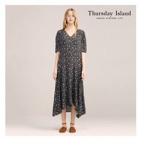 국내매장판 써스데이아일랜드 THURSDAYISLAND 브이넥 패턴 원피스T224MOP262W 216989