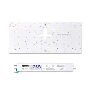 케빈라이팅 국산 삼성칩 조명 거실등 리폼 LED 모듈 사각방등 25W 400x175mm(1장), 삼성 LED 칩, 고급형5700K(은은한하얀빛)