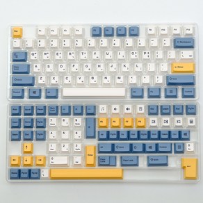 KBDiy PBT 살구색 노란색 키캡 기계식 키보드용 체리 프로필 7U DIY 커스텀 GMK67 GMK75 145 키/세트, Apicot Yellow-KR, 1개