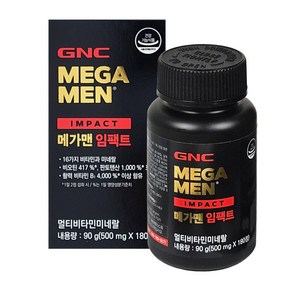 GNC 메가맨 임팩트 (500mg 180정 ), 1개