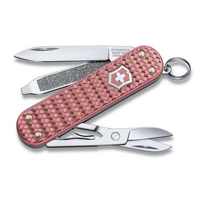 VICTORINOX (빅토리 녹스 클래식 프레셔스 ALOX 컬렉션 Gentle Rose 스위스 아미 나이프 다기능 나이프 야외 캠핑 가위 일자 드라이버 포함 손톱줄 탑재 5기능을, 1개