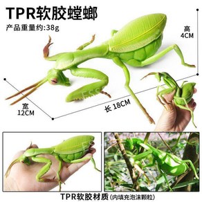 난초사마귀 곤충 모형 실물같은 6CM 핑크 사마귀 피규어, 부드러운 플라스틱 사마귀(TPR 소재), 1개