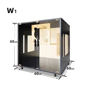 고양이대형철장 빌라 조명 바퀴 이동식 케이지 반려묘 별장, 위층으로 배송 + 직접 설치