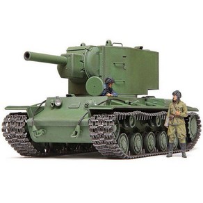 TAMIYA 타미야 35375 1/35 밀리터리 미니어처 시리즈 No.375 소비에트 중전차 KV-2 [조립식 플라스틱 모델], 단일, 1개