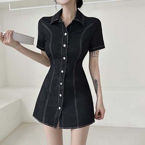 어반룩북 시크 청 데님 스텔라 미니 원피스