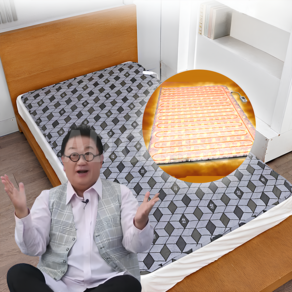 [TV홈쇼핑정품 애드크로스]이용식 장미화 한솔 그래핀 온열 숙면 매트 거실 침대 전기 장판, 슈퍼 싱글