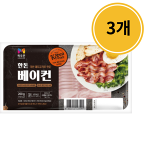 목우촌 한돈 베이컨, 200g, 3개