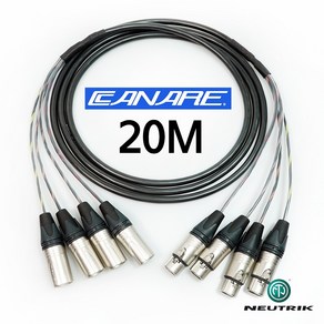 카나레 CANARE MR202-4AT XLR + XLR 4채널 뉴트릭 멀티케이블 20M, 1개