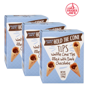 [Trader Joe's] [2+1] 트레이더조 월드콘 꼬다리 다크 초콜릿 초콜렛 와플 콘 100g 3개 Hold The Cone Tips