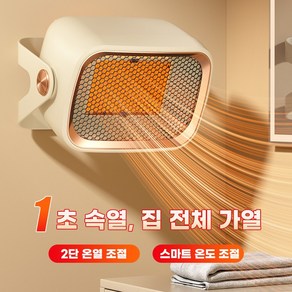 밀레 PTC 미니 온풍기 스탠드 전기히터 벽걸이 가정용난방, 연베이지