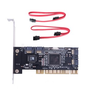 4 포트 PCI SATA RAID 컨트롤러 2 개의 SATA 케이블이있는 내부 확장 카드 데스크탑 PC 용 SATA 하드 드라이브 지원, 보여진 바와 같이, 하나, 한개옵션0