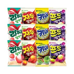 오리온 마이구미 알맹이 리찌+키위+자두+포도 67g, 3세트, 268g