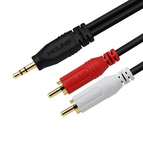 맥라인 스테레오 3.5mm to 2RCA 오디오 케이블 PC 스마트폰 스피커 앰프 AUX 연결선 McLine MC-PA01, 10m, 1개