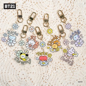 BT21 minini 미니니 Acylic 아크릴키링 해피플라워 키홀더 캐릭터키링 굿즈