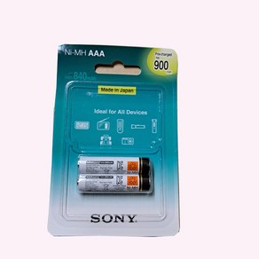 소니충전지 2개입(1카드) 니켈수소AAA LR03 900mAh 1.2V 1000회충전가능, 1개, 2개입