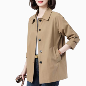 L-5XL 빅사이즈 중년여성 사이드포켓 캐주얼 트렌치코트 women's casual jacket 인어미남 C11 U932G790