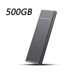 휴대용 SSD 고속 외장 하드 드라이브 대용량 저장 장치 게이밍 고사양 컴퓨터, 500GB Black