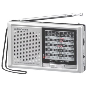 Ohm Electic AudioComm Radio 단파 라디오 Nikkei Handy AMFMSW19 Wide FM 배터리 작동 AC 전원 2Way RADH330N 03557