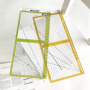 컬러풀 광폭 방안자 10X21cm 그린 옐로우, 1개