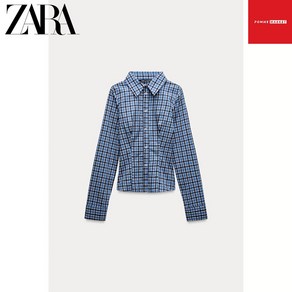 ZARA 자라 최화정 체크 타이트핏 셔츠 4661129