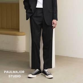 [PAULMAJOR STUDIO] 24FW 원턱 슬랙스 셋업 수트 하객룩 면접 결혼식