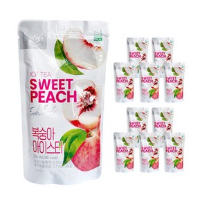 밸런스그로우 복숭아 아이스티 편의점 얼음컵 파우치 음료 230ml 10봉, 10개