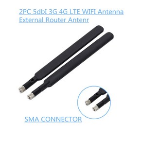 2PCS 5DBI 고득점 WiFi 안테나 SMA 수컷 4G Huawei B315 B310 B593 B525 B880 B890 E5186 액세서리를위한 LTE 무선 라우터 안테나.