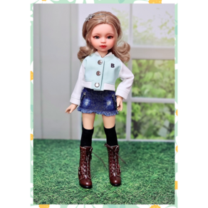 #파올라레이나 32cm ( 크롭 야구점퍼(민트) ) #USD 26cm #도리스돌 30cm 옷[마구샵]#구체관절인형#bjd#인형옷#다락아이#관절바디#완제품, 1개