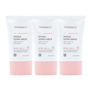 센텔리안24 마데카 더마 쉴드 세이프 톤업 선크림 50ml(SPF50+) 3개 24H 자외선차단제 브라이트닝 혼합자차, 50ml