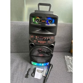 와이파이스피커 KIMISO QS6802 야외 휴대용 스피커 노래방 DJ LED 조명 무선 블루투스 2000W 피크 8인치, QS-6802, QS-6802