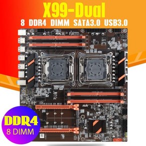 가성비 Atemite X99 듀얼 CPU 마더보드 제온 프로세서 M.2 슬롯 8 DIMM DDR4 2011-3 LGA v3 E-ATX USB3.0, 한개옵션0