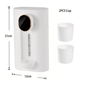 스마트가글 가정용 욕실용 벽걸이 스마트 구강 세척 디펜서 마그네틱 컵 2 개 USB-C 충전식 기계, [01] White