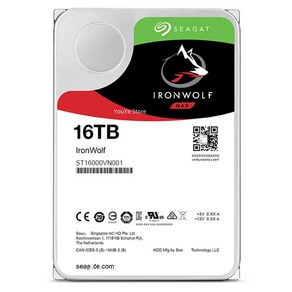 Seagate ion wolf 16TB 내부 7200 RPM35 인치 ST16000VN001 내부 하드 드라이브