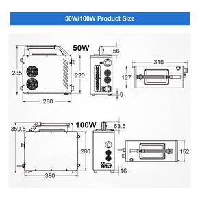 레이저용접기 페인트 제거 금속 녹 산화물 코팅 레이저 청소 기계 100W, 50W, 02 50W, 1개