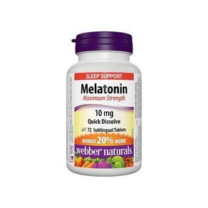 Webbe Natuals Melatonin Easy Dissolve 10 mg 72개 설하정, 1개