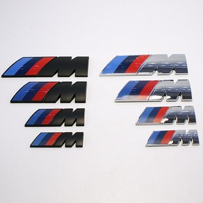 BMW 스티커 M 퍼포먼스 엠블럼 트렁크 휀다 C필러 몰딩 악세사리 튜닝 용품, 88mm x 29mm(1개), 유광실버