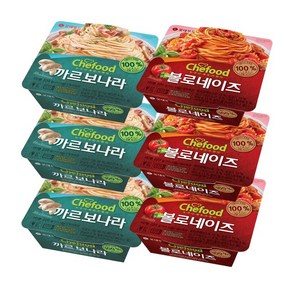 롯데 쉐푸드 까르보나라 3개+볼로네이즈 3개 기획 파스타 크림 토마토 바질향 즉석요리