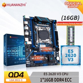 HUANANZHI X99 QD4 LGA 2011-3 XEON X99 마더보드 인텔 E5 2620 v3 1*16G DDR4 ECC 메모리 콤보 키트 세트 NVME SATA